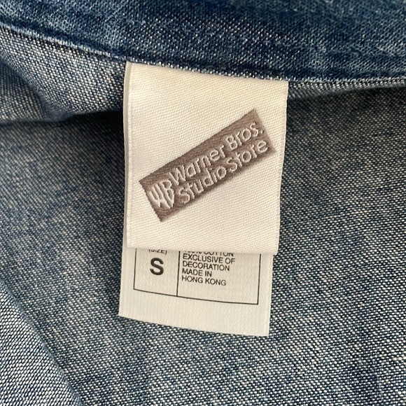 Vintage Tweety Bird Looney Tunes Cartoon Embroidered Denim Shirt Size S - Picture 5 of 11